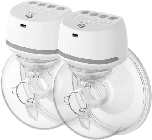 Breast Pump,Portable Wireless Wearable Breast,Rechargeable Hands Free Pump Electric with 4 Modes & 6 Levels(2 Pack-24MM)