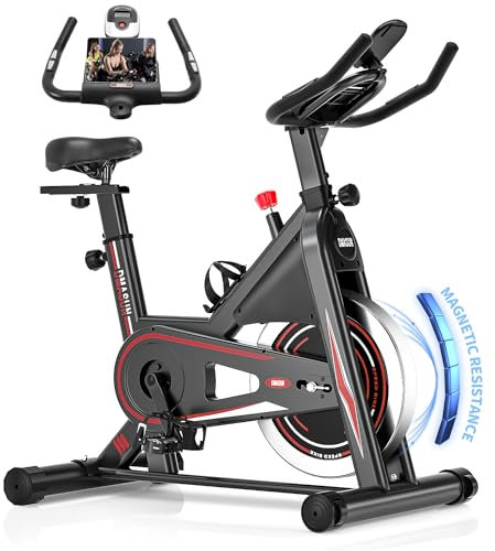 Cyclette da Casa, DMASUN Cyclette Professionali Hanno Una Resistenza Magnetica più Forte, cyclette più Silenziosa, più Confortevole e Sicurezza Stabile, Capacità 160 kg(Include Coprisella Cyclette)