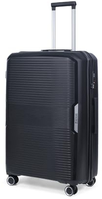 Swinger Große reisekoffer 105 Liter - Hartschalen Koffer 78cm - Rollkoffer mit TSA - Schwärz