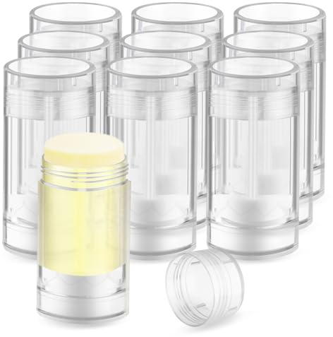 glasstore Leere Deo-Behälter, nachfüllbare Deo-Behälter, nachfüllbar, DIY-Deo-Tuben, Lippenbalsam, transparent, 75 ml, 10 Stück