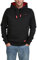 DENIMFY Hoodie Herren Regular Fit DFBenno Kapuzenpullover Pullover Schwarz L, Größe:L, Farben:Black-Formula Red
