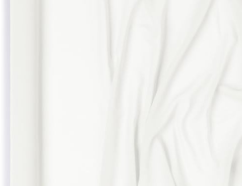 PartyDeco Tischläufer Chiffon 48cm x 5m - Tischband für Hochzeit Ostern - Tischdeko Hochzeitsdeko - Fotohintergrund Deko Stoff - Eventdeko Tischdecke - Halbtransparenter Dekostoff - Weiß