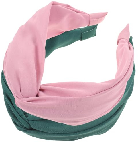 FOYTOKI 2pcs Wide Headbands Elastic Twine Cross Head Wrap Knot Hair Accessories for Women Green Dusty