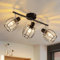 ZMH Deckenstrahler 3 Flammig Deckenleuchte Vintage - Deckenlampe Schwarz Kristall Design Wohnzimmer Strahler Retro E14 Metall 350°Schwenkbar Spots für Flur Schlafzimmer Küche (Ohne Leuchtmittel)