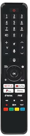 Replacement RC45165T TV Remote Control Applicable For Bush RC45165T-V1 55UT24SB 43UT24SB 50UT24SB 4K UHD HDR TiVo Freely LED with Voice Function,6 Shortcut Keys