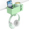 KDD Porte Gobelet Bureau 4 en 1 avec Support Casque Gamer - Crochet pour Casque sous Bureau avec 2 Trous de Fil - Porte Casque Gamer Rotatif et Rangement Détachable pour Tasse Téléphone Stylo (Vert)
