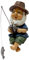 Garden Gnomes, Resin Fishing Gnomes Decorations for Yard, 1.8x2.8x3.9 Inch Garden Statues for Flower Pot Patio Lawn Outdoor.