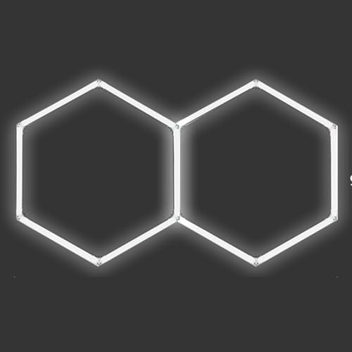 ZZwansuGE Luz Led Hexagonal para Garaje, Luz De Techo Led con DiseñO De Panal, Luz Blanca De 6500 K, 5040lm – 29400lm, Ideal para Garaje, Taller, SóTano, Gimnasio Y AlmacéN.,2PCS