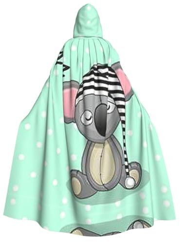 Kfjghhl Schlafender Koala-Kappe, Halloween-Umhang, goldener Kapuzenumhang, volle Länge, Robe, Umhang, Halloween-Kostüm, Cosplay, Party