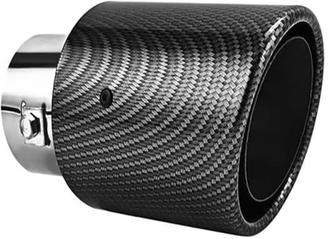 Auspuffblende Auto LED-Auspuffendrohr Aus Kohlefaser 63–65Mm Einlass Leuchtendes Endrohr Modifizierter Edelstahl-Schalldämpfer Rotes Autoendrohr(Blau)