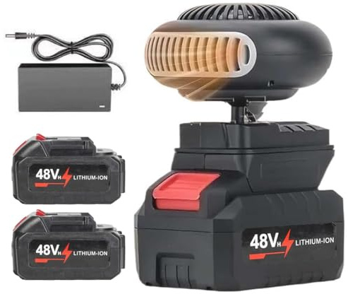 Chauffage D'appoint À Piles, sans Fil Et Rechargeable, Portable, pour Voiture, Intérieur Et Extérieur ; Chauffage De Tente pour Le Camping ; Fonction De Dégivrage des Vitres De Voiture(Battery*2)