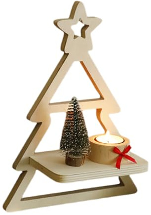 Nuyhgtr Étagère flottante en bois, motif arbre de Noël, décoration d'intérieur, pour chambre à coucher, cuisine, porte, cheminée, porche, salle de bain, entrée, entrée