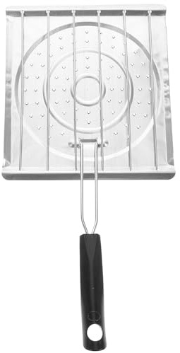 HOMSFOU Tostadora Grill de Acero Inoxidable, Rejilla Perforada Plata | Parrilla para Colombianas, Máquina para Hacer Arepas, Bandeja para Asar Pan, Pescado y Carne