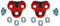 cyclingcolors Cleats kompatibel mit Look KEO Grip ROT 9° PEDALPLATTEN Paar SCHUHPLATTEN Pedal Fahrrad RENNRAD PEDALPLATTE