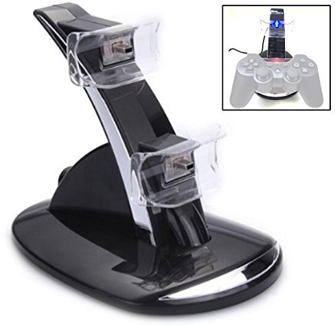 ANLIN Besegad - Soporte de estación de carga USB doble para PS3 PS 3