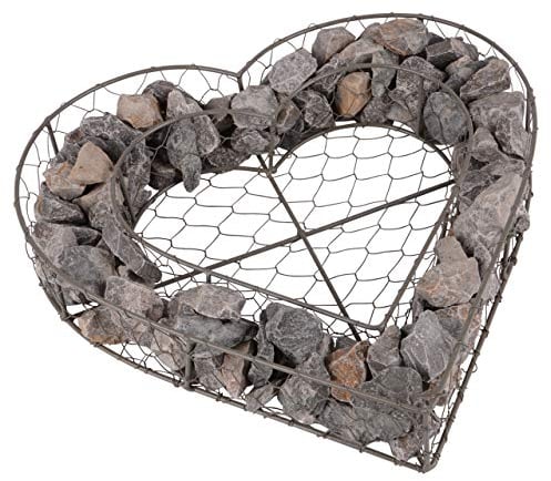 Cuore metallo z piantare/riempire m DKL.pietre DKL.grigio grande