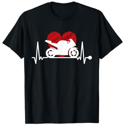 Moto Battito Cardiaco Biker Bici Moto impulso Maglietta