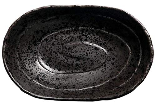 Piatto In Ceramica In Stile Giapponese, Piatto Per Sushi, Ciotola Ovale Per Ramen, Piatto Nero Per La Casa, Stoviglie Per Ristoranti, Piatti Per Sushi In Gres-1pcs