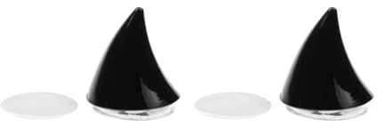 CHICTRY 2Pcs Motorradhelm Teufelshörner mit Saugnapf und Klebeband Dämon Hörner Deko für Motorrad Helm Dekoration Schwarz One Size