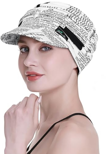 FocusCare Weiche Mütze für Damen in Chemotherapie, Bambus, Baseballmütze, bei Haarausfall, Turban, Schwarz-S, Einheitsgröße