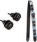 Fender Infinity Strap Locks - 360° Rotation - Black & Guitar Strap Monogrammed 2'' Black/Light Grey/Blue