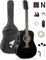 Fesley Guitarra de 12 cuerdas, guitarras eléctricas acústicas de tamaño completo de 42 pulgadas para principiantes y adultos, guitarra acústica con tapa de abeto, paquete de guitarra con bolsa de