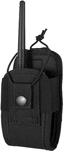 FRTKK Tactical Radio Holder Radio Holster Molle Radio Pouch Universal Radio Case Military Heavy Duty Radio Bag for Police Firefighter Two Ways Walkie Talkies Vest (Black-small)