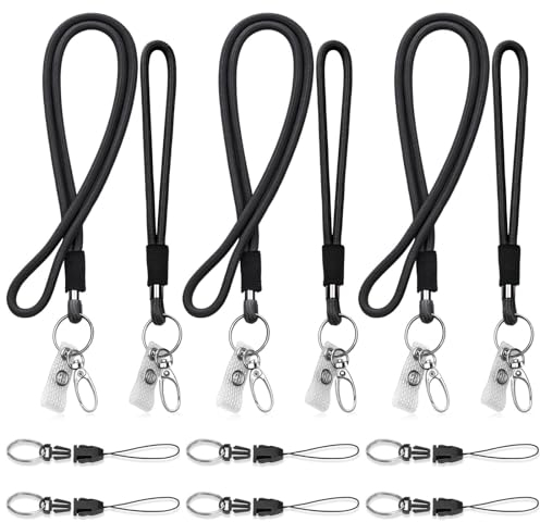 VEVOQIM 6 Stück Schlüsselband,Schlüsselband Lang und Schlüsselband Kurz,Schlüsselbänder mit KarabinerMini Abnehmbare Schnalle,Karabinerhaken,Vinyl-ID-Band, Lanyard für Herren Damen