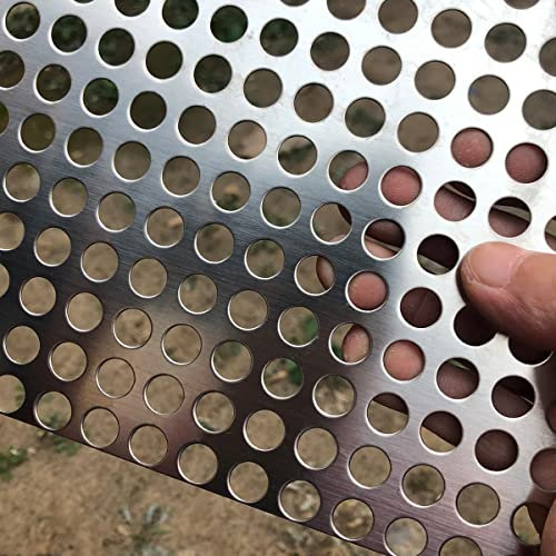 FengYoo Lamiera Forata in Acciaio Inox, Griglia in Metallo, 10 mm, Spessore 0,9 mm, 310 mm x 210 mm