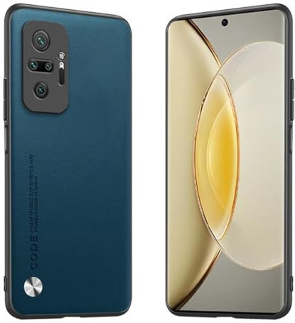Longstong Phone Case Suitable for Redmi Note 10 Pro (6.67), CODE Series Metal Leather Protective Cover - Sapphire