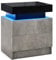 COSTWAY LED Bedside Table, High Gloss Smart Nightstand End Sofa Side Table with 2 Drawers, Adjustable RGB Lights and Remote Control, Modern Accent Bedside Cabinet for Bedroom Living Room (1, Grey)