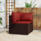 UTSRABFA Couch Wohnlandschaft Lounge Set Sofa Bed Garten-Ecksofa mit Kissen Braun Poly Rattan Geeignet für Schlafzimmer, Esszimmer, Wohnungen, Lofts