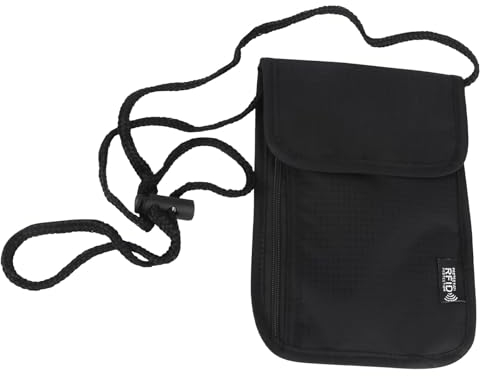 WUSANNA Brustbeutel Herren,Reisegeldbeutel,Brustbeutel Unisex Reisegeldbeutel Geeignet zur Aufbewahrung von Kreditkarten, ReisepäSsen, Münzen und Reisezubehör (Schwarz)