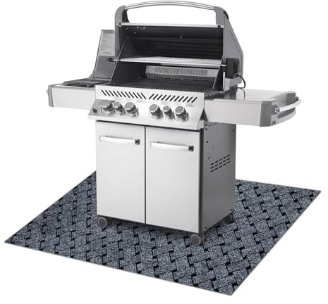 VECTRA Grillschutzmatte für Terrasse draussen hellgrau 140x200 cm