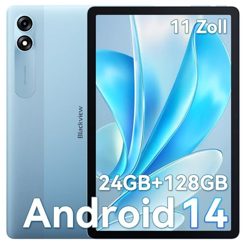 Blackview Tablet 11 Zoll Tab 90 Android 14, 24GB RAM+128GB ROM(2TB TF), 4G LTE 5G WiFi Tablets PC, Gaming Tablet mit 8200mAh Akku,5MP+13MPDual Kamera, Tablets mit Widevine L1Face ID/GMS/GPS