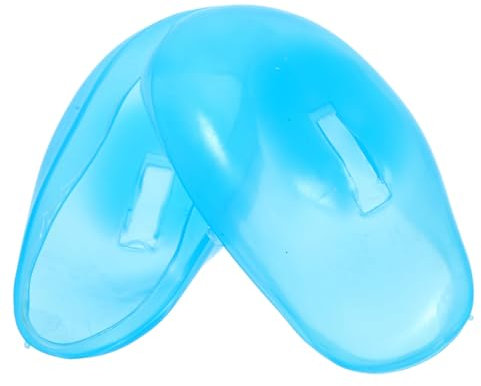 KOMBIUDA 3pares Protector De Oídos De Silicona Para Tintes De Cabello Cubiertas Ajustables Impermeables y Reutilizables Para Salones y Uso Personal Azul