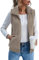 IECCP Herbstjacken Damen Teddyfell Jacke Warm Mode Ärmellose Weste Damen Einfarbig Reißverschluss Casuai Mantel Damen(Kamel,XL)