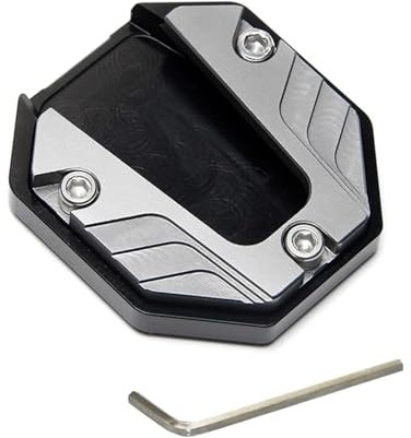 Aluminum Alloy Motorcycle Bike Kickstand Extender Foot Side Stand Extension Foot Pad Support Plate Motorbike Accessories Titanium