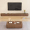 Meuble TV Flottant en Bois Massif, Meuble TV Mural, étagères flottantes, Console multimédia de Divertissement Moderne, Grand Banc de Rangement pour TV avec Porte (Noyer, 220 cm)
