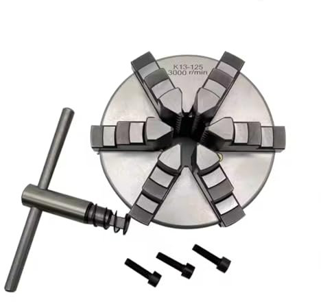Mandrino per tornio Zilynhom K13-125 a 6 griffe Mandrino in metallo in acciaio temprato da 125mm Accessori per macchine utensili CNC da 3000 giri/min griffe indipendenti per componenti parete sottile