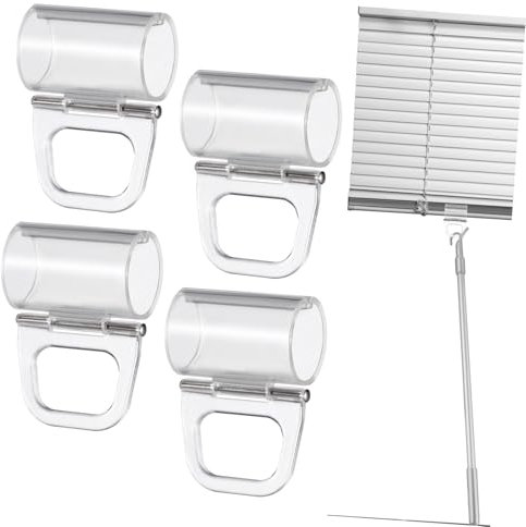 QUMIIRITY Clip De Fijación para Cortina Ciega 20mm Transparente De Plástico Estable y Resistente Funcional para Persianas Enrollables Interiores Paquete De 4 Unidades