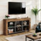Mesa consola de entrada de madera maciza | 6 cubos de almacenamiento | Mueble TV rústico, 160 x 30 x 80 cm | Multiuso salón & entrada