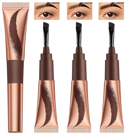 3 Pieza Tinte Cejas Permanente Gel de Cejas Pelable, Nte Cejas Permanente Peel Off Eyebrow Resistente al Agua las Manchas Duradero (Marrón Oscuro, Marrón, Marrón Rojizo)