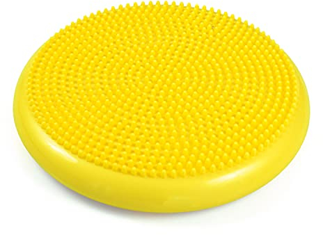AFH-Webshop Balance Luftkissen Sitzkissen mit Noppen | 35cm mit Pumpe (gelb)