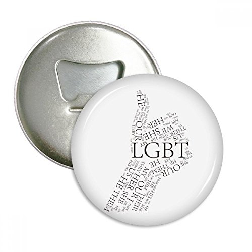 LGBT Regenbogen-Flagge, toller runder Flaschenöffner, Kühlschrank-Magnet, Button, 3 Stück