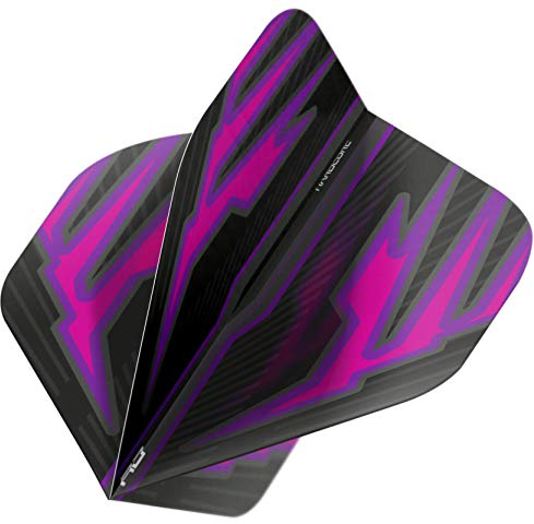 RED DRAGON Hardcore Radical Schwarz und Lila Extra Dicke Standard Dart Flights - 4 Sätze pro Packung (12 Flights insgesamt)