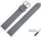 MARBURGER Uhrenarmband 18mm Leder Grau Silber XL Glatt Mit Naht - Montage Set 6601815000120