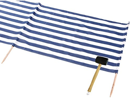 Idena Windschutz für Strand Camping und Garten (8m Blau | Weiss + Gummihammer)