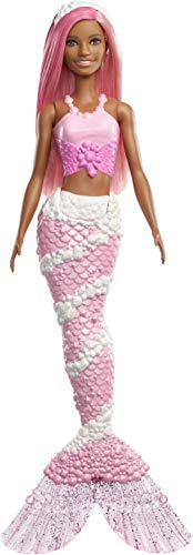 Barbie Dreamtopia Bambola Sirena con Coda Tema Gioielli e Capelli Rosa, FXT10