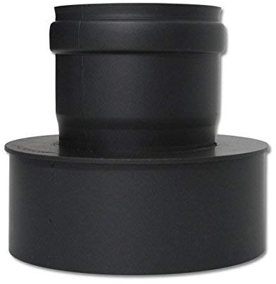 AdoroSol Vertriebs GmbH Erweiterung von 80 weit auf 150 schmal Pellet in Schwarz oder Grau Ø 80 mm Ofenrohr für Pelletöfen (Grau)